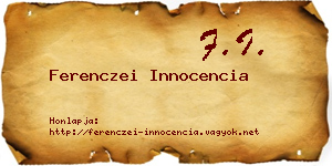 Ferenczei Innocencia névjegykártya